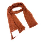 70% Wool 30% Cashmere Knitted Scarf - Burnt Orange